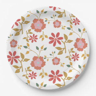Vintage Daisy Floral  Paper Plate