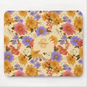 Vintage Daisy Floral Pattern (2) Mouse Mat