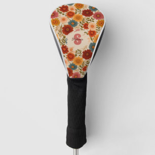 Vintage Daisy Floral Pattern Golf Head Cover