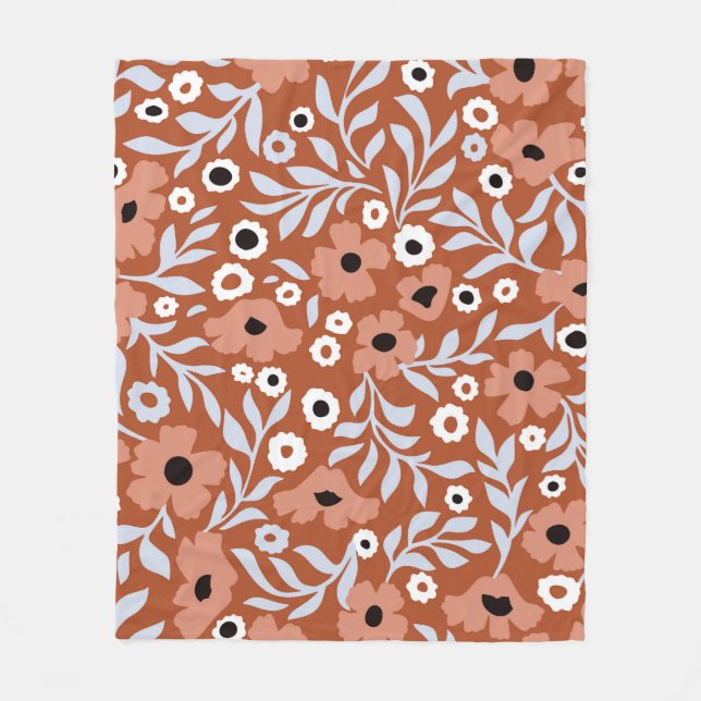 Vintage daisy flowers: abstract background. fleece blanket (Front)