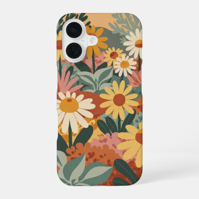Vintage Daisy Garden iPhone 16 Case (Back)