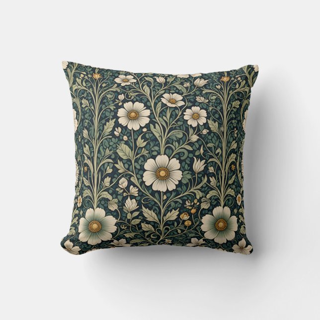 Vintage Daisy Garden Pattern Cushion (Front)