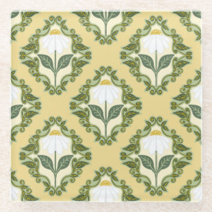 Vintage Daisy Vine Glass Coaster