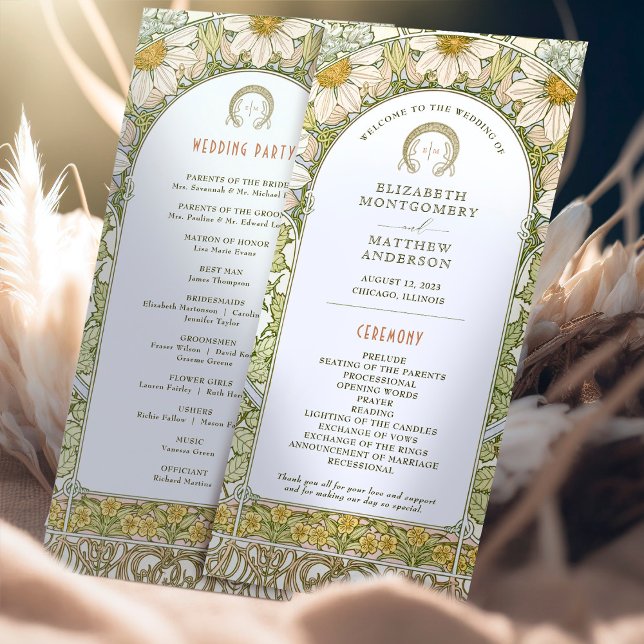 Vintage Daisy Wedding Art Nouveau by Mucha Programme (Creator Uploaded)