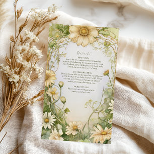 Vintage Daisy Wedding Art Nouveau Enclosure Card