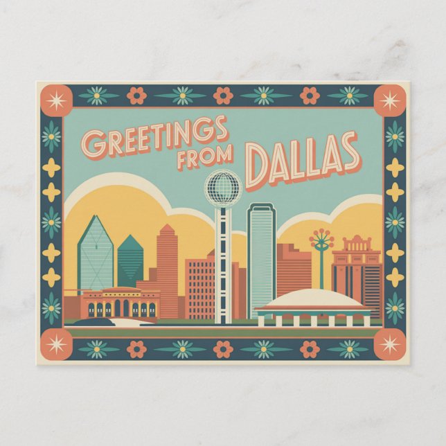 Vintage Dallas Postcard | Greetings from Dallas  (Front)