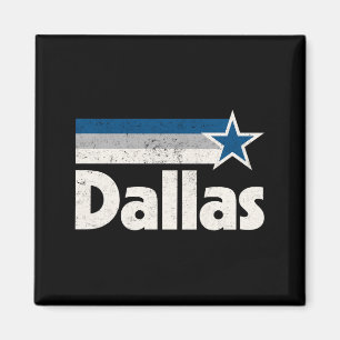 Vintage dallas texas city strong dallas tx blue magnet