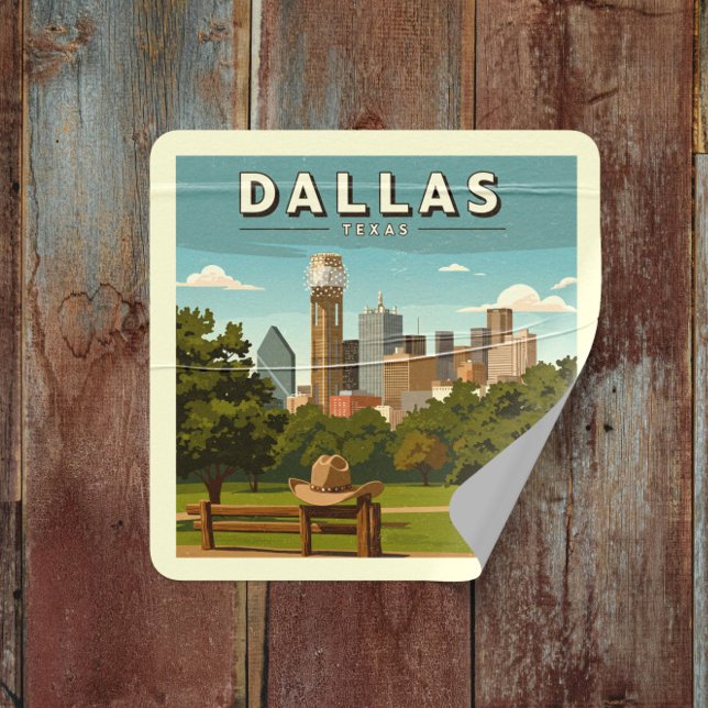Vintage Dallas Texas Square Sticker (Creator Uploaded)