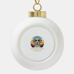 Vintage Dalmatian Dad Dog Lover Design_1 Ceramic Ball Christmas Ornament