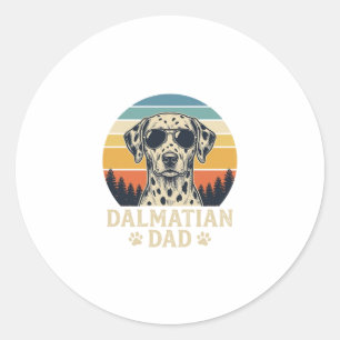 Vintage Dalmatian Dad Dog Lover Design_1 Classic Round Sticker