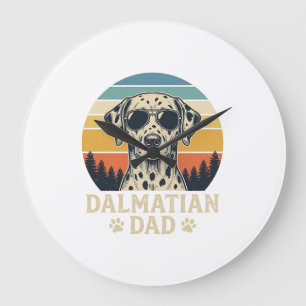 Vintage Dalmatian Dad Dog Lover Design_1 Large Clock