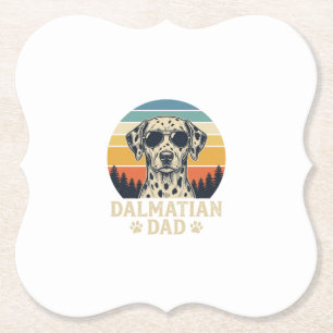 Vintage Dalmatian Dad Dog Lover Design_1 Paper Coaster