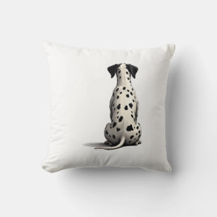 Vintage Dalmatian Dog From Behind Illustration Min Cushion