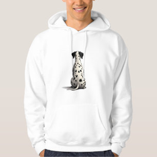 Vintage Dalmatian Dog From Behind Illustration Min Hoodie