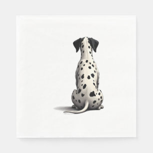 Vintage Dalmatian Dog From Behind Illustration Min Napkin