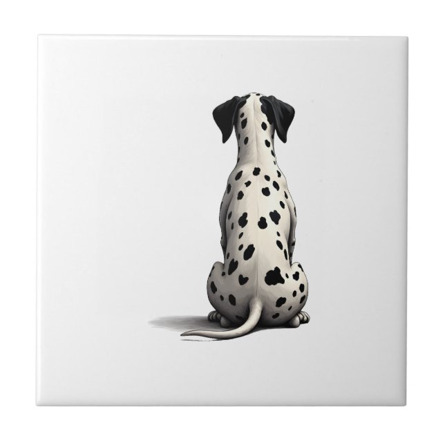 Vintage Dalmatian Dog From Behind Illustration Min Tile (Front)