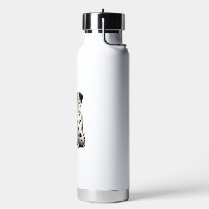 Vintage Dalmatian Dog From Behind Illustration Min Water Bottle