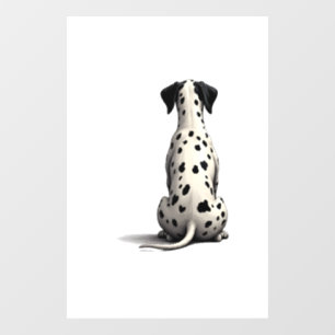 Vintage Dalmatian Dog From Behind Illustration Min Window Cling