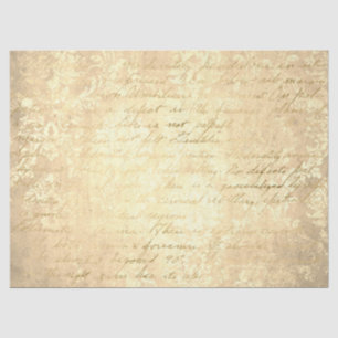 Vintage damask and script gold & cream distressed tissue paper