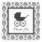 Vintage Damask Baby Carriage Baby Shower