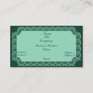 Vintage Damask Business Card, Mint Green Card