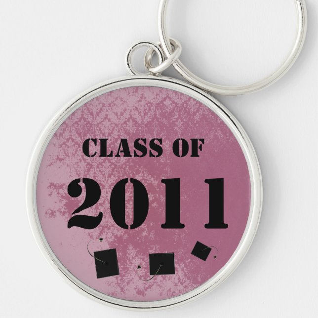Vintage Damask Class of 2011 Keychain Tossing Caps (Front)