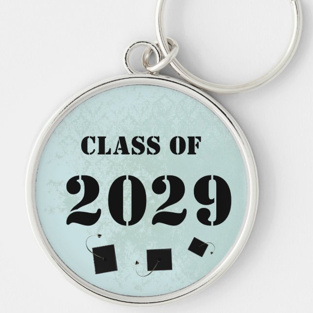 Vintage Damask Class of 2012 Keychain Tossing Caps (Front)