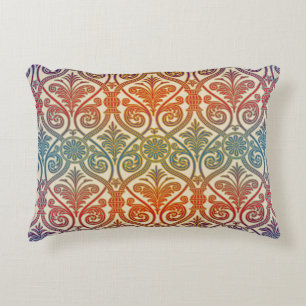 Vintage Damask Contour Wallpaper - blue violet red Decorative Cushion