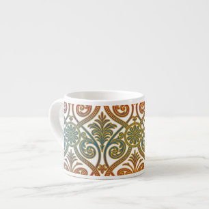 Vintage Damask Contour Wallpaper - blue violet red Espresso Cup