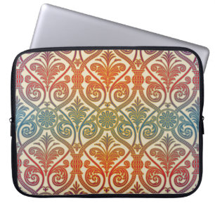 Vintage Damask Contour Wallpaper - blue violet red Laptop Sleeve