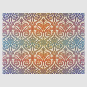 Vintage Damask Contour Wallpaper - blue violet red Tissue Paper