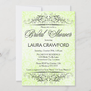 Vintage Damask Decoration Bridal Shower Invitation