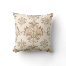 Vintage Damask Elegant Beige French Farmhouse