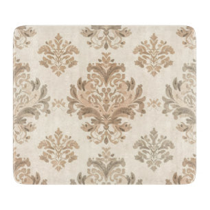 Vintage Damask Elegant Beige French Farmhouse Cutting Board