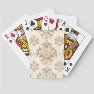 Vintage Damask Elegant Beige French Farmhouse Playing Cards