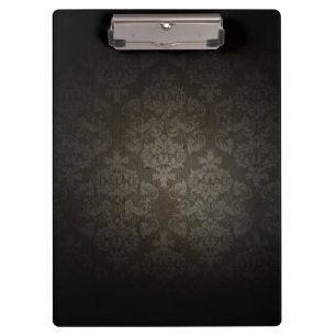 Vintage Damask Elegant Dark Clipboard