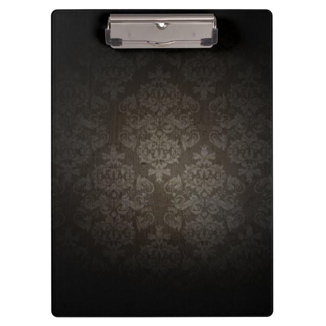 Vintage Damask Elegant Dark Clipboard (Front)