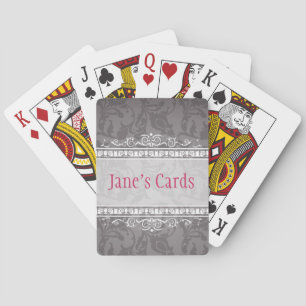 Vintage Damask Elegant Print Playing Cards