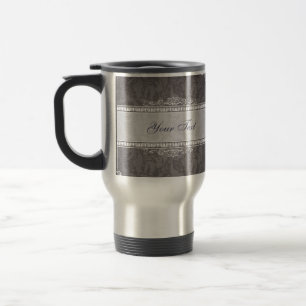 Vintage Damask Elegant Print Travel Mug