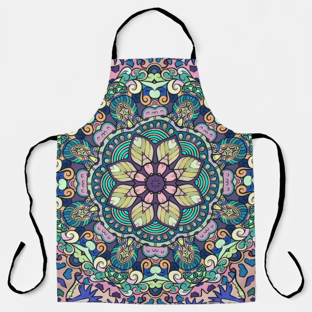 Vintage Damask: Elegant Seamless Pattern Apron (Front)
