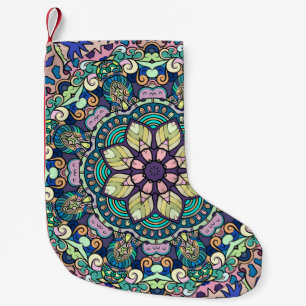 Vintage Damask: Elegant Seamless Pattern Small Christmas Stocking