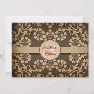 vintage damask engagement party invitations