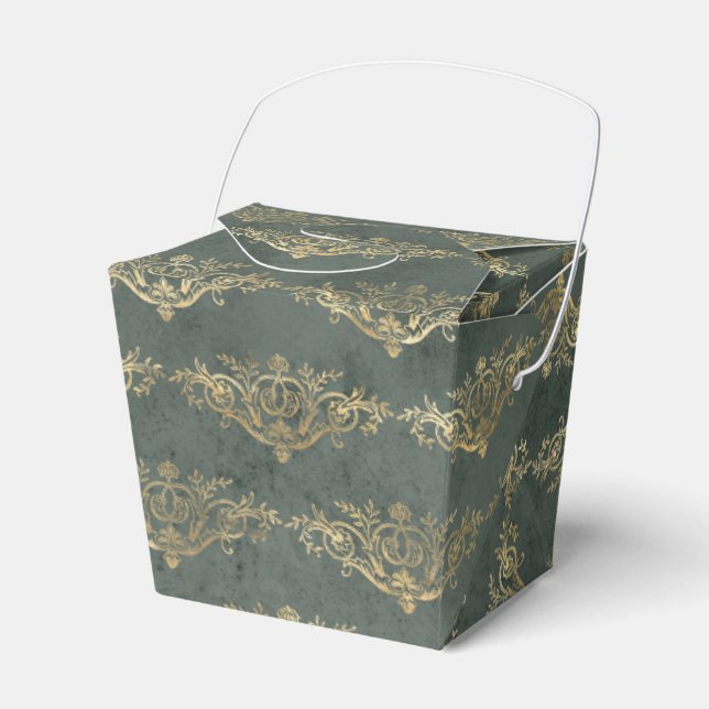 Vintage Damask Favour Box (Front Side)
