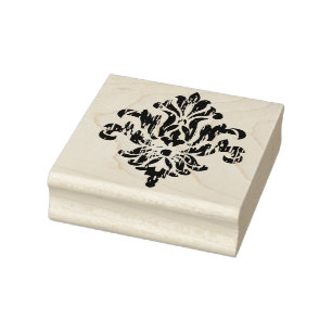 Vintage Damask Floral Rubber Art Stamp