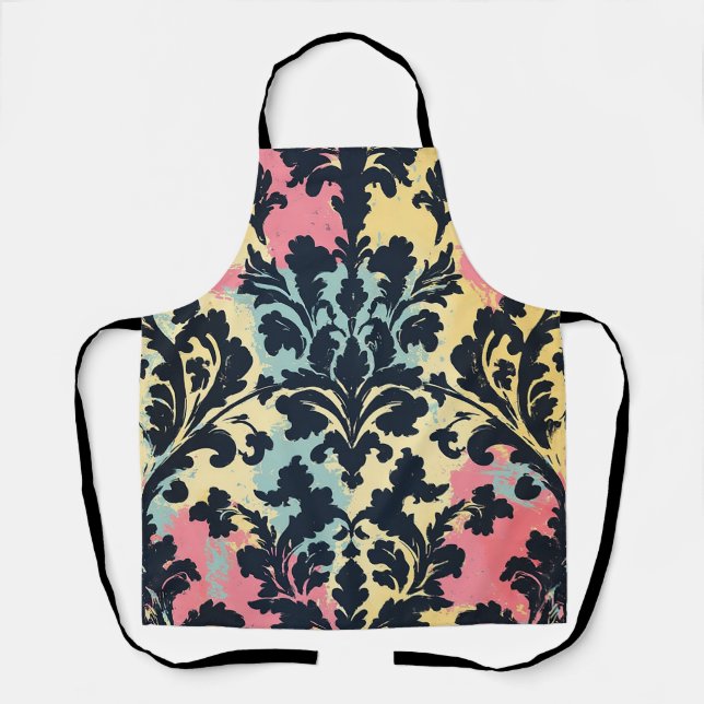 Vintage Damask Flourish Pattern Apron (Front)