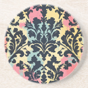 Vintage Damask Flourish Pattern Coaster