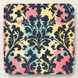 Vintage Damask Flourish Pattern Coaster