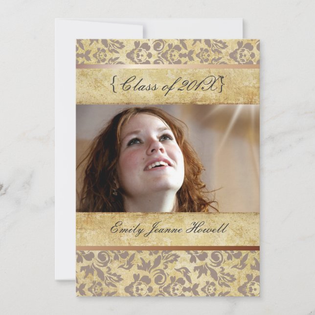 Vintage Damask/Graduations Party Invitations (Front)