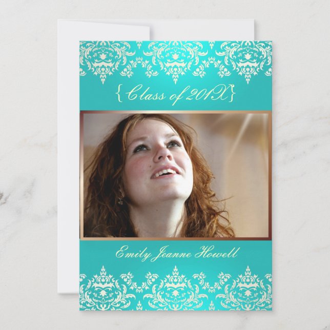 Vintage Damask/Graduations Party Invitations (Front)