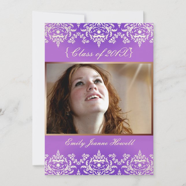 Vintage Damask/Graduations Party Invitations (Front)